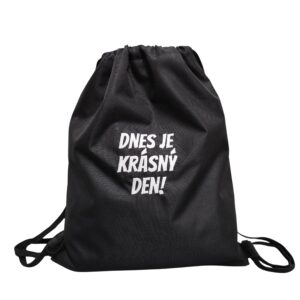Černý vak na záda - Dnes je krásný den!